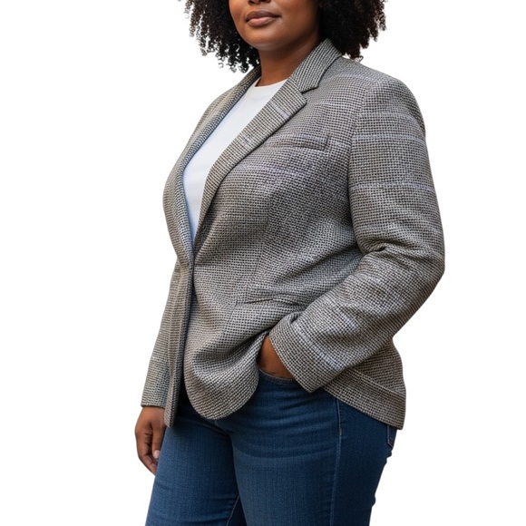 Ralph Lauren Green Label Size 14 Women's Black/Gray/Purple Patterned Blazer - Picture 1 of 7